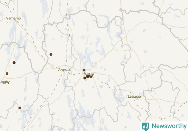 Karta över Växjö kommun
