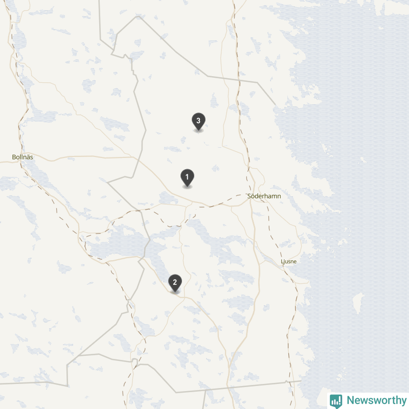 Karta över Söderhamns kommun
