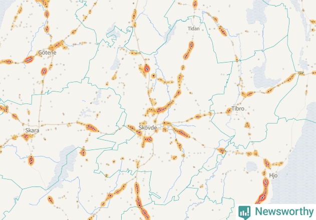 Karta över Skövde kommun