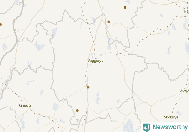Karta över Vaggeryds kommun