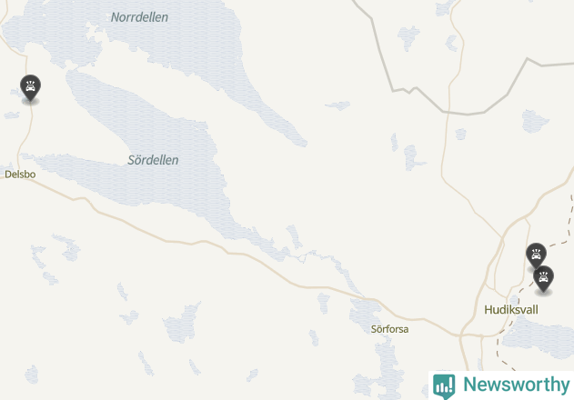 Karta över viltolyckor i Hudiksvalls kommun