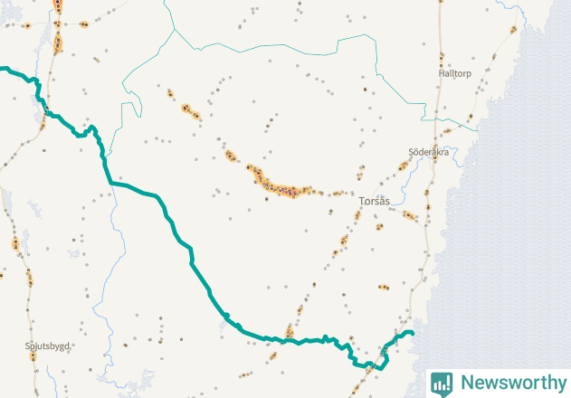 Karta över Torsås kommun