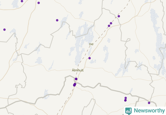 Karta över Älmhults kommun