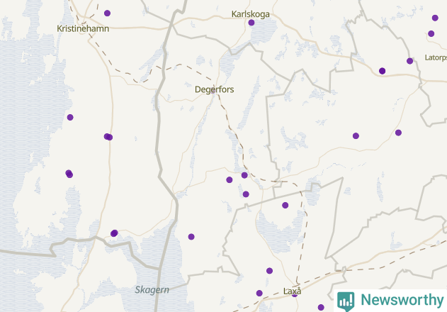 Karta över Degerfors kommun