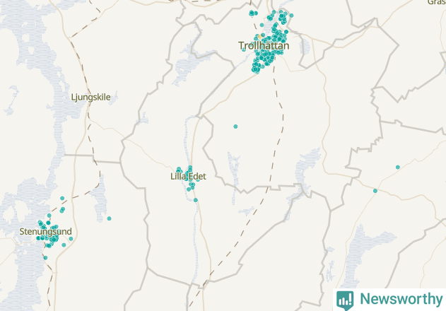 Karta över Lilla Edets kommun