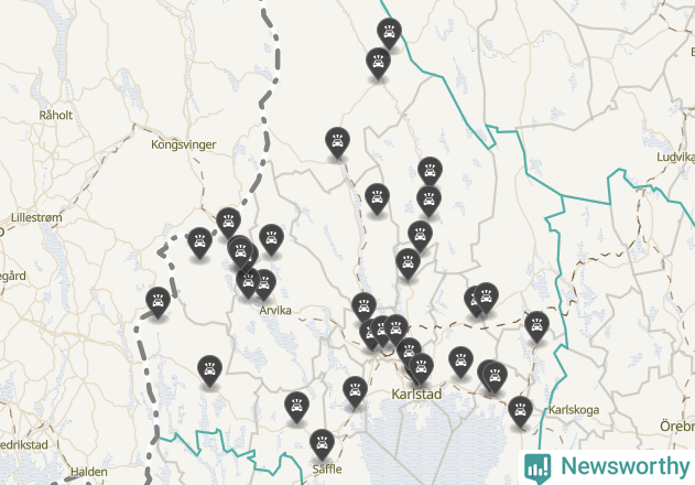 Karta över Värmlands län