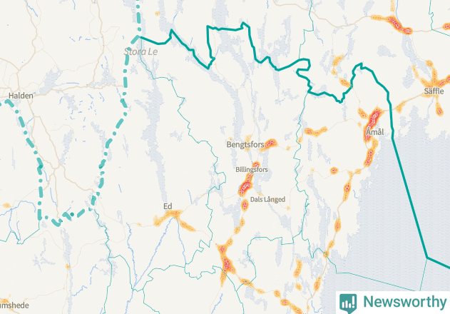 Karta över Bengtsfors kommun