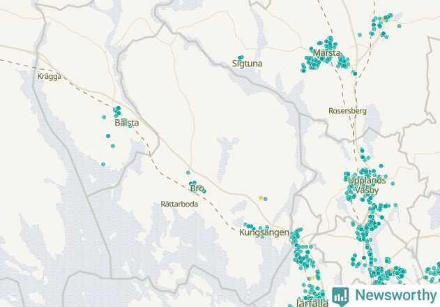 Karta över Upplands-Bro kommun
