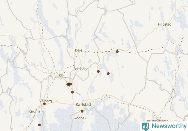 Karta över Karlstads kommun