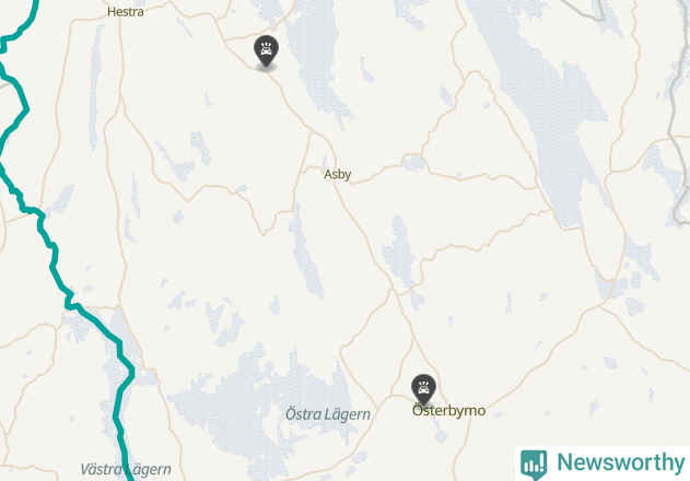 Karta över viltolyckor i Ydre kommun