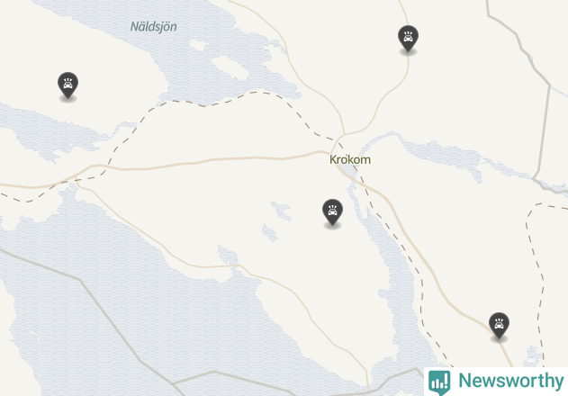 Karta över viltolyckor i Krokoms kommun