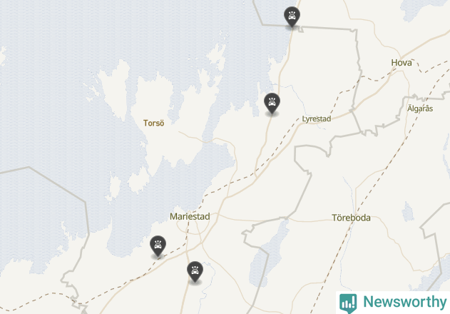 Karta över viltolyckor i Mariestads kommun