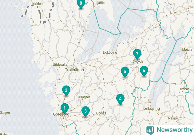 Karta över Göteborgs kommun