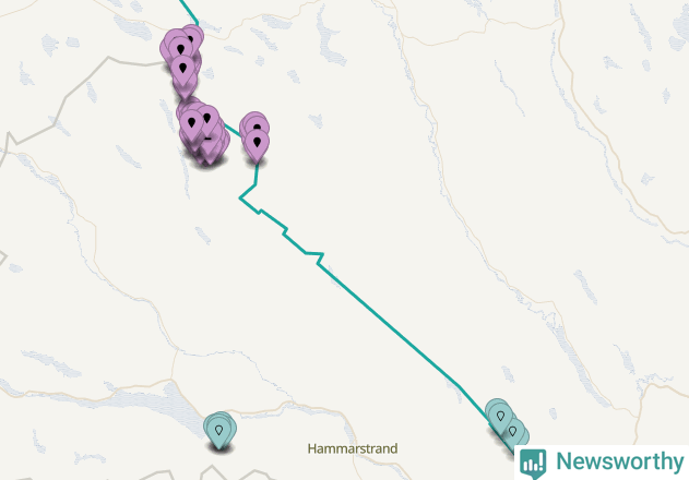 Karta över vindkraftverk i Ragunda kommun