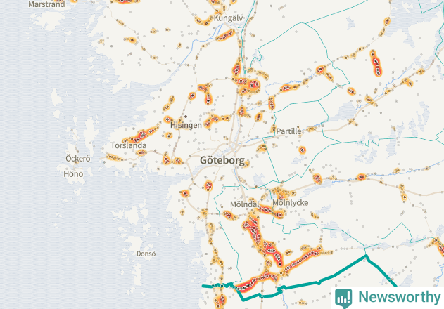 Karta över Göteborgs kommun