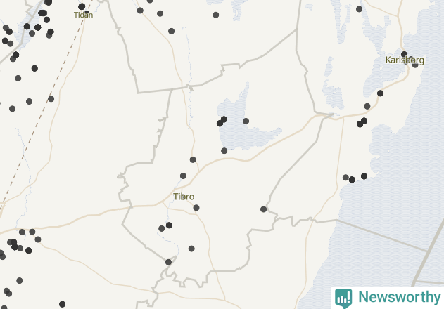 Karta över Tibro kommun
