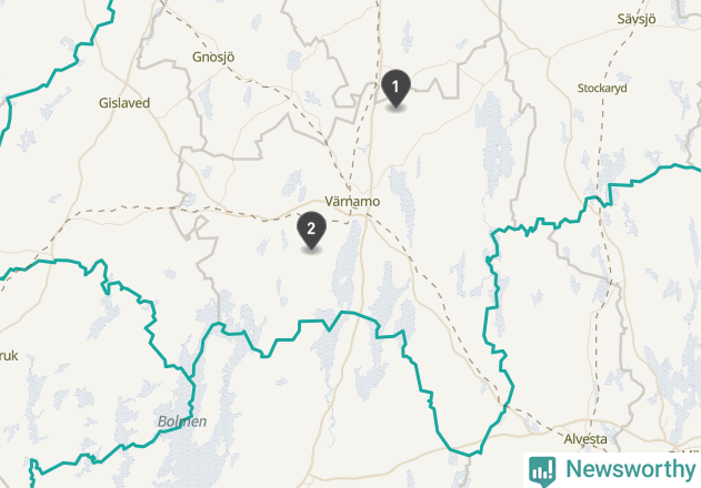 Karta över väderstationer i artikeln