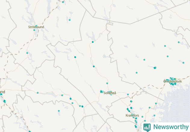 Karta över Sollefteå kommun
