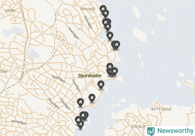 Karta över Danderyds kommun