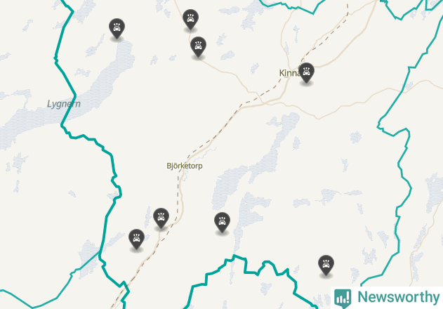 Karta över viltolyckor i Marks kommun