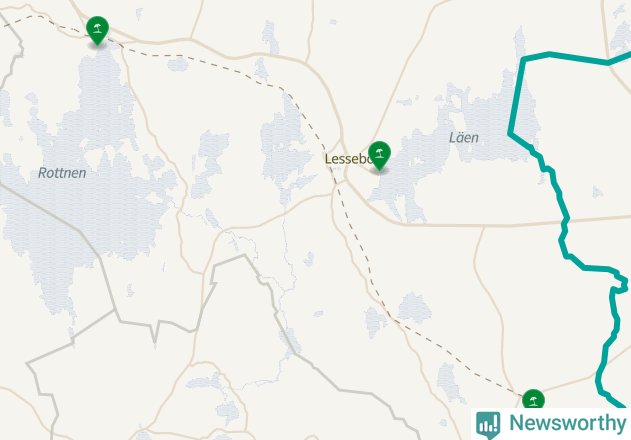 Karta över Lessebo kommun