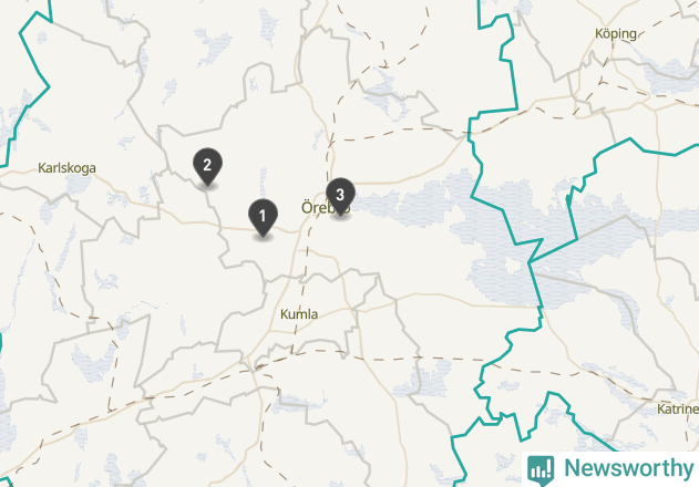 Karta över väderstationer i artikeln