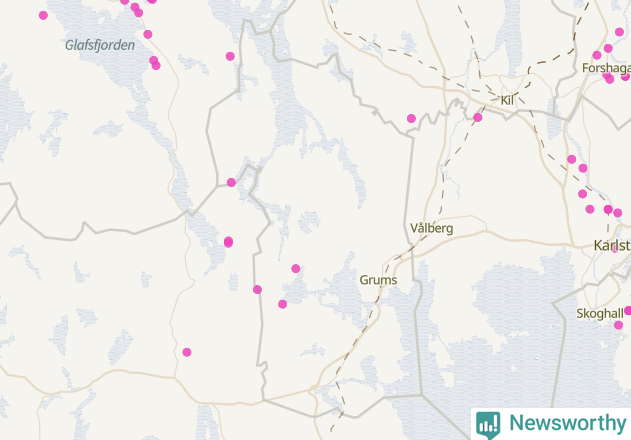 Karta över Grums kommun