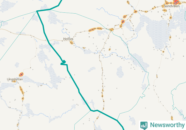 Karta över Hofors kommun