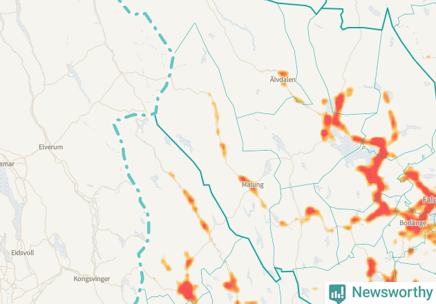 Karta över Malung-Sälens kommun