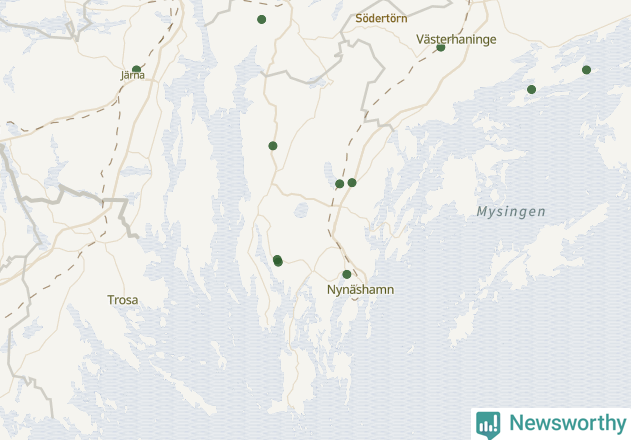 Karta över Nynäshamns kommun
