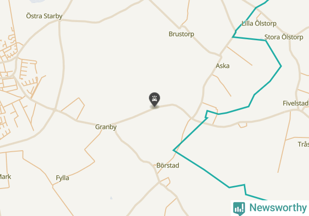 Karta över viltolyckor i Vadstena kommun