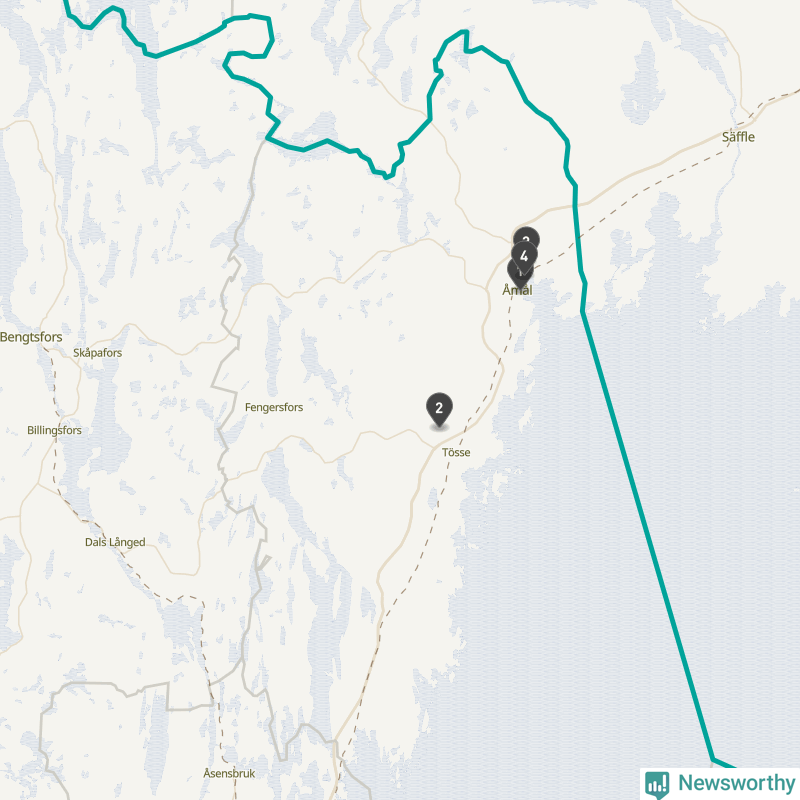 Karta över Åmåls kommun