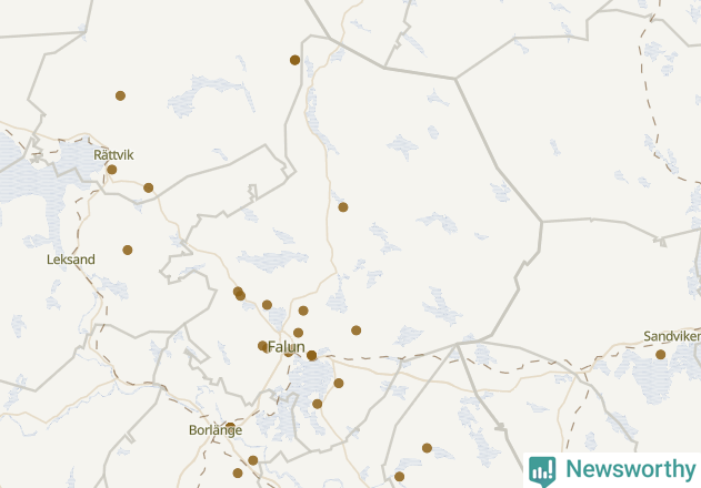 Karta över Falu kommun