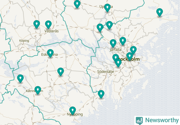 Karta över Södertälje kommun