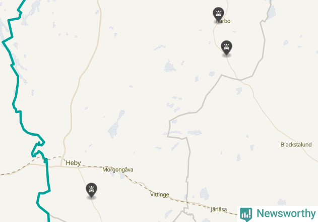 Karta över viltolyckor i Heby kommun