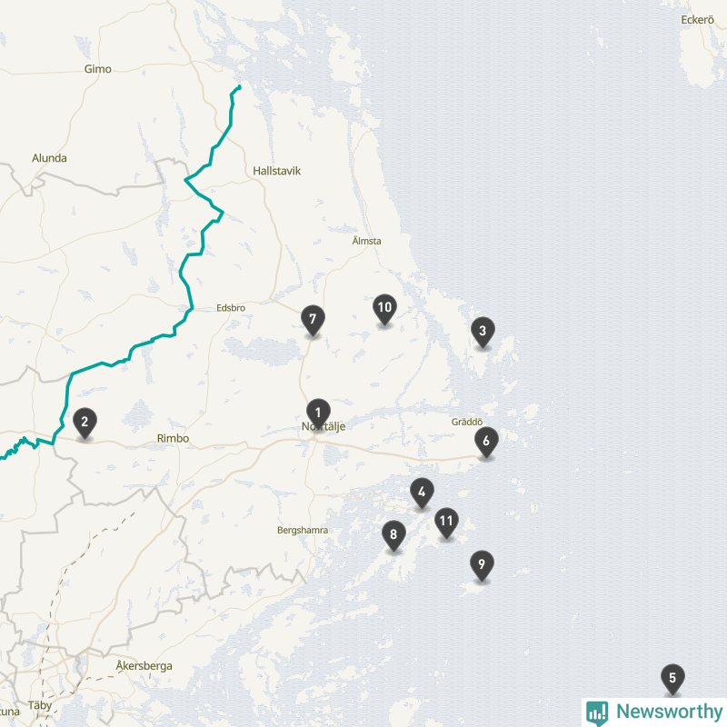 Karta över Norrtälje kommun