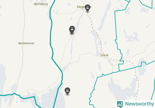 Karta över viltolyckor i Degerfors kommun