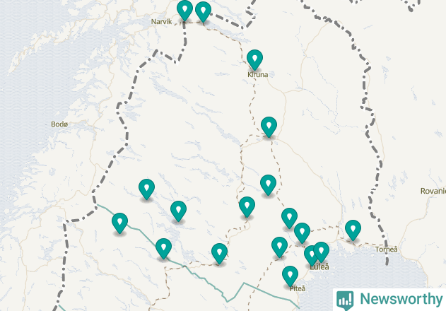 Karta över Arjeplogs kommun