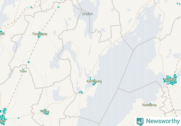 Karta över Karlsborgs kommun