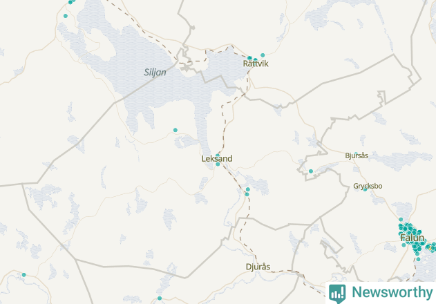 Karta över Leksands kommun