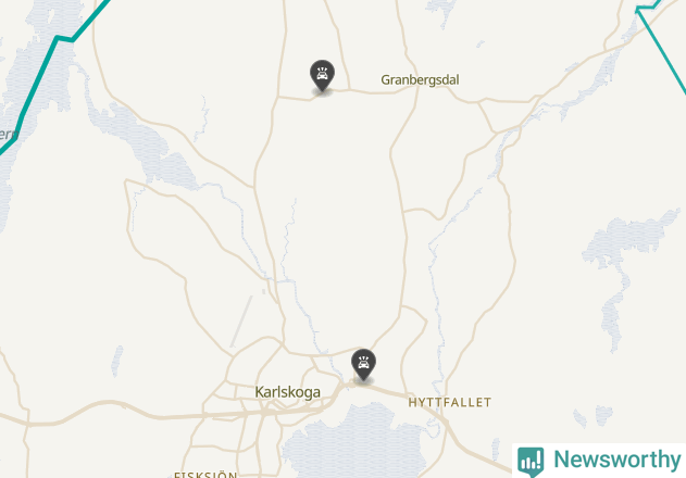 Karta över viltolyckor i Karlskoga kommun