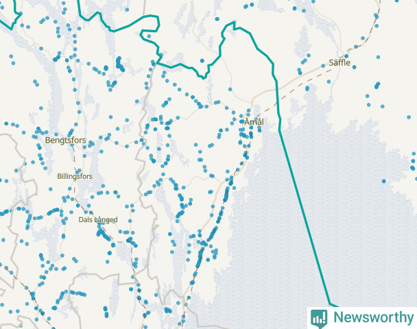 Karta över Åmåls kommun