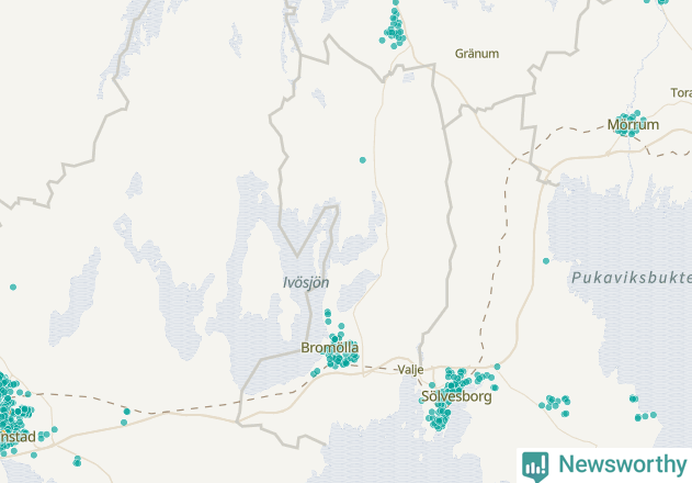 Karta över Bromölla kommun