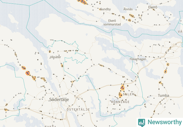 Karta över Salems kommun