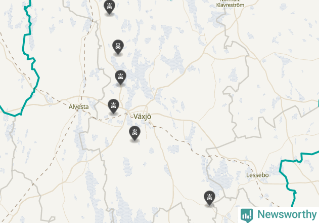 Karta över Växjö kommun