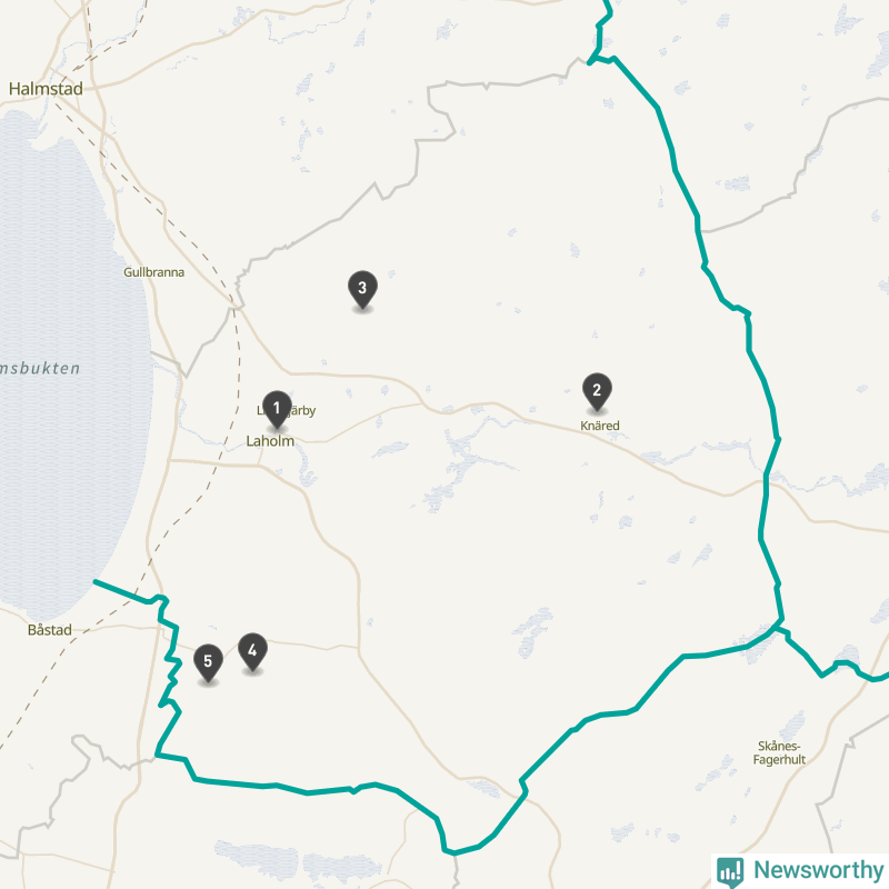 Karta över Laholms kommun