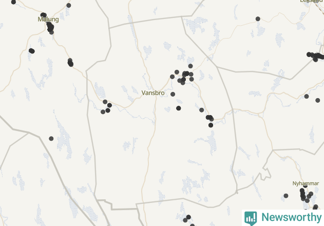 Karta över Vansbro kommun