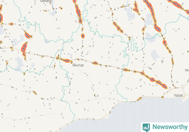 Karta över Skurups kommun