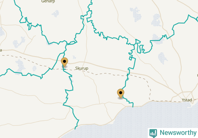 Karta över Skurups kommun