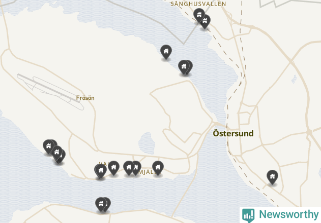 Karta över Östersunds kommun